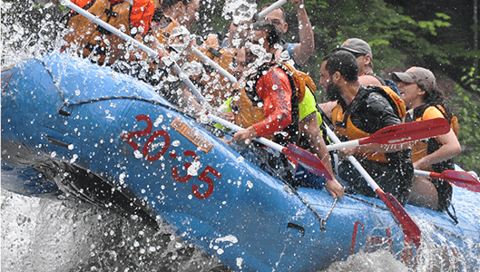 Group of rafters faces high water on Dead River.