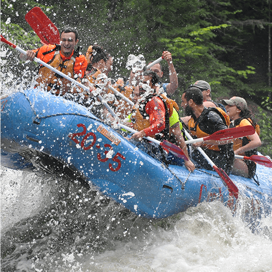 Group of rafters faces high water on Dead River.